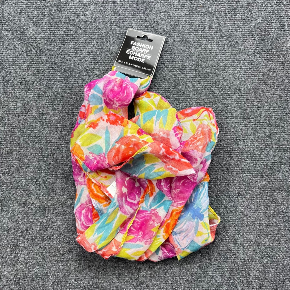 Floral Lightweight Spring Summer Multi-Color Oblong Fashion Scarf